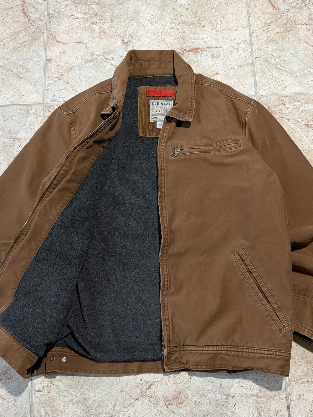Old Navy Brown Men's Field Jacket with Dark Liner